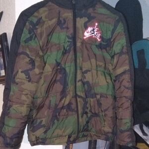 Nike Air Green and Brown Camo Jacket